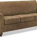 URBANLIFE 4-Piece Stretch Sofa Slipcovers for 3 Cushion Couch, Super Stretch Spandex Non-Slip Sofa Cover with Elastic Bottom, Machine Washable Furniture Protector for Kids & Pets, Brown