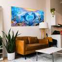 DIY 5D Diamond Painting Kits for Adults Dolphin Embroidery Full Round Drill Large Size(31.5x11.8 inch) Diamond Crystal Gem Arts Painting Craft for Home Wall Decor