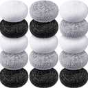 Blulu Plastic Dish Scrubbers for Dishes Pot Round Nylon Pad, Mesh Scouring Non Scratch Pads(Simple Colors,15 Pcs)