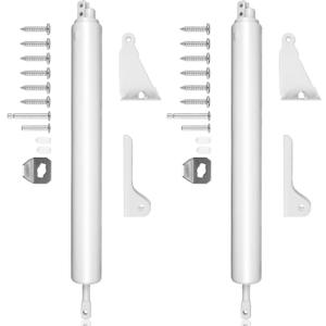 Door Closer Storm Door Handle Replacement, Adjustable Closing Buffer Speed, 2 Pcs White Screen Door Handle for Magnetic Closure, Lock, Handle and Hinge Adjustment Tool for Home (White)