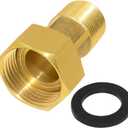 Joywayus Brass Water Meter Pipe Fitting Hex Nipple 3/4 NPS Male x 1 NPS Female Threaded 61mm Length Connector Water Meter With Seal Washer