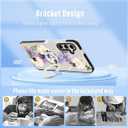 Boaretiu Cute Kawaii for Samsung Galaxy A16 Case with Stand - Fashion Cool 360 Rotate Ring Holder Kickstand Purple Flower for Women Girls Boys Teens Girly for Galaxy A16 Case