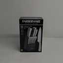 Farberware Textured Grip Stainless Steel Knife Set, 15 Piece, Stainless Steel (Black)