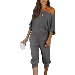 PRETTYGARDEN Two Piece Sets for Women 2026 Casual Ribbed Knit Off Shoulder Tops Lounge Pants Fall Tracksuits Winter Clothes