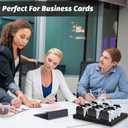 30 Pcs Black Name Badge Dividers 3" x 4"Trading Card Dividers Plastic with A-Z tab Alphabet Stickers Blank DIY Stickers Recipe Index Cards Tray Index Cards Organizer for Note ID Not Included The Tray