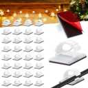 Blulu 200 Pieces Christmas Light Hooks Self Adhesive Cable Clips Stick on Wire Clips Cord, Holiday Christmas Light Hooks for Xmas Hanging Lights Home Decoration Outdoor Roof, Roof Ridge Line, Fence