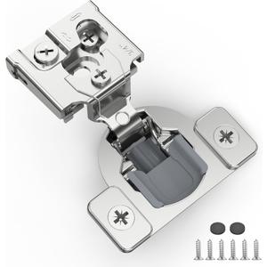 50 Pack 3/4" Overlay 3D Soft Close Hinges for Face Frame Kitchen Cabinet, 3 Way Adjust, Self Closing Concealed Cabinet Hinges-105 Degree
