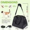 Fully Opening Cat Soft-Sided Carriers, Self-Locking Zipper, Cat Transport Carrier with 3 Pockets, Breathable Cat Carrier Soft, Perfect for Traveling, Outdoor Activity and Driving Up to 16 Lbs(Black)