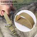 Tactical Dog Collar for Medium & Large Dogs - Military Nylon Training Collar with Control Handle, Adjustable Reflective Collars with Metal Buckle for Training Walking Khaki