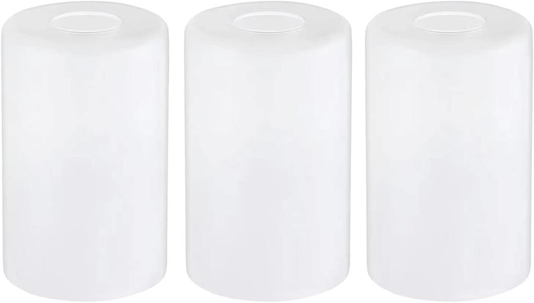 3-Pack White Frosted Glass Shade, Glass Lamp Shade Covers Replacements for Light Fixtures, 1-5/8-inch Fitter Globes & Shades for Chandelier Wall Sconces Pendant Lights Bath Vanity Lights