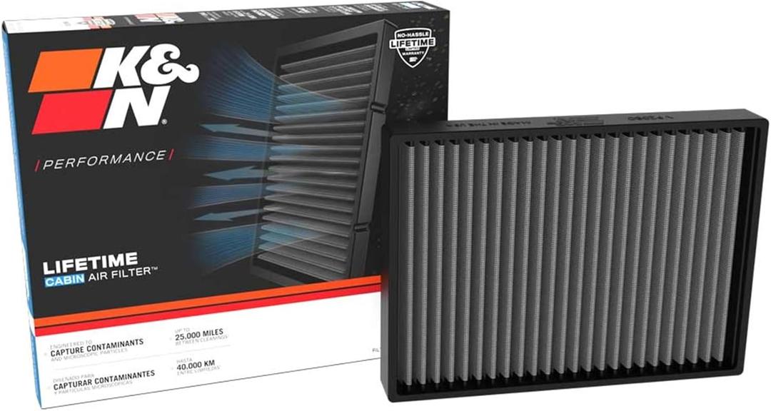 K&N LIFETIME Cabin Air Filter: Premium, Washable, Clean Air for your Cabin: Compatible with 2021-2025 Toyota/Lexus: 4Runner, Land Cruiser, Sequoia, Tundra, Tacoma, GX550, LS500, LX600, VF2080