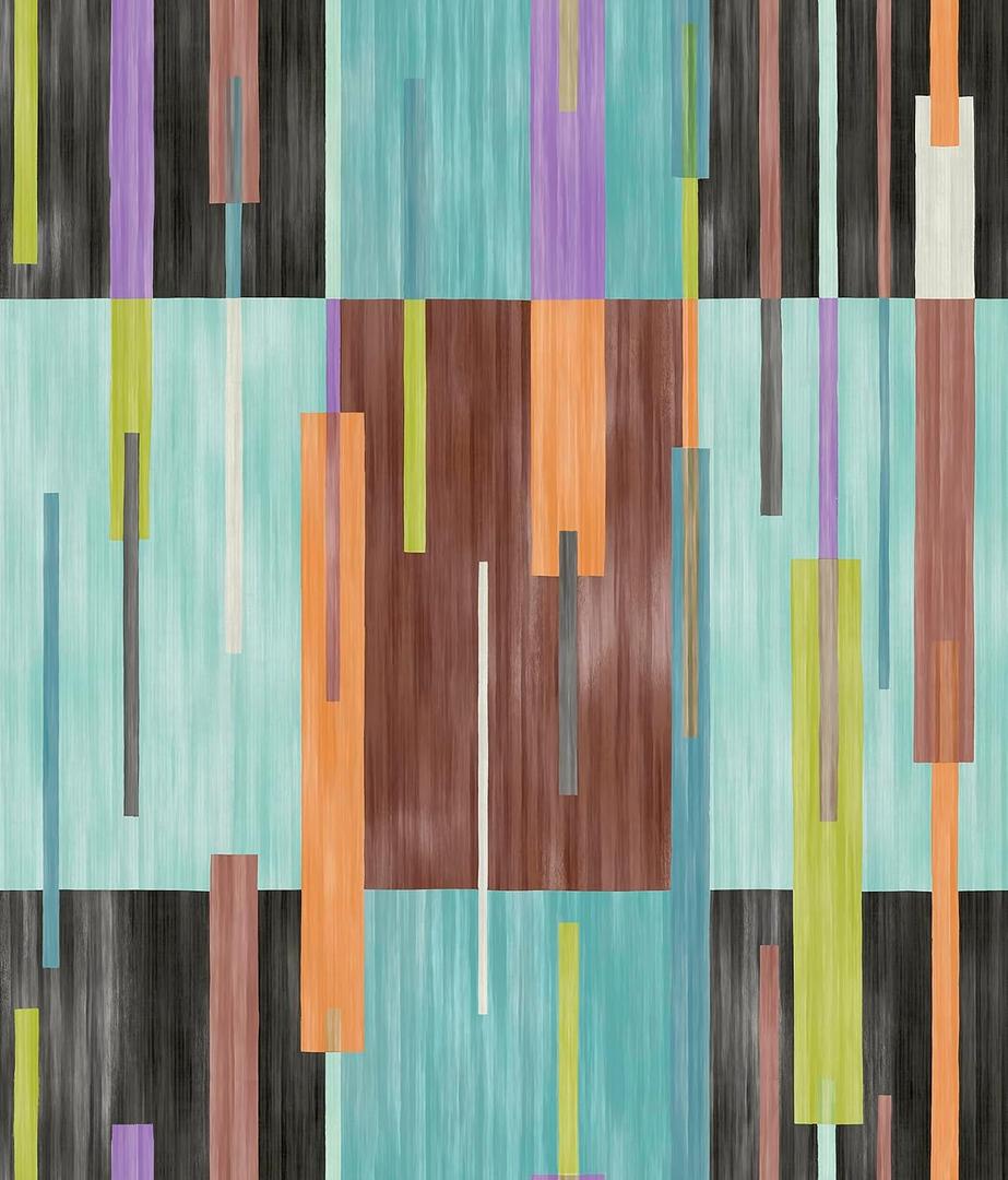 Abstract Grid Black & Blue Peel and Stick Wallpaper by RoomMates, RMWS1246 20.5-in x 18-ft