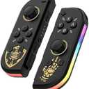 Waillynice Wireless RGB Controller for Switch/OLED, Vibration Motion Sensor, Bluetooth, Type-C, 12 Color Options (Tears of the Kingdom)