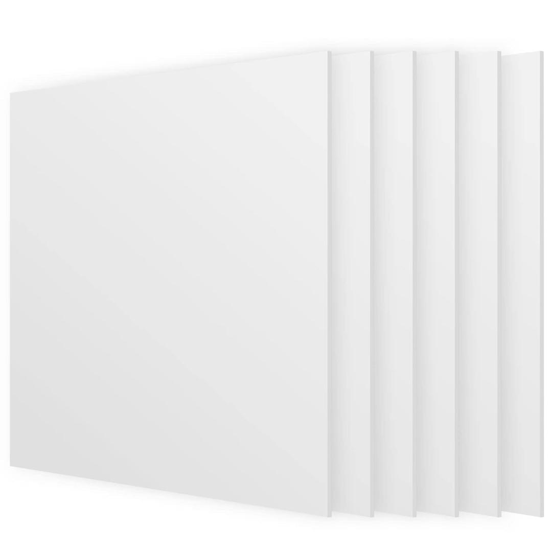 6 Pack 12 x 12 Inch White Plastic Sheet, 1/8 Inch(3mm) Thick Faint Translucent Plastic Panels with Protective Film for Signs, DIY Display Projects, Craft