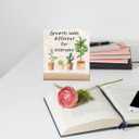 Inspirational Office Desk Decor Sign Gifts For Women Social Worker Motivational Quotes Desk Decor Growth Looks Different For Everyone Signs Cute Plant Office Decorations For Work Table Decor Sign, 4.3"x4.3"