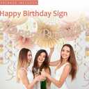Champagne-Gold Beige Birthday Decorations for Women Girls,Cream Neutral Balloons Dcor,Happy Banner,Boho Peach Paper Lanterns Tissue Pom Poms Fan,Anniversary Princess Backdrop Party Supplies