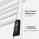 Poloma Wall Mounted Towel Warmer Rack for Bathrooms, Electric Heated Towel Rack Heater, Stainless Steel 12Bars White.