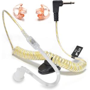 HYS 3.5mm Receiver/Listen Only Dynamic Balanced Armature Wired Earpiece with Acoustic Tube for Law Enforcement, Police, Security, W/Soft Earmold Ear Pieces Flexible Open Ear Insert Earbuds