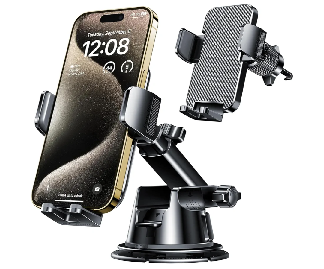 Qifutan Dash Mounted Holders Phone Holders for Your Car Phone Mount for Car Windshield Dashboard Air Vent Universal Desk Mounts Hands Free Automobile Cell Phone Holder Fit for iPhone Smartphone