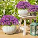 36 Pcs Artificial Flowers for Outdoors, Faux Artificial Plants UV Resistant Fake Plants Outside for Planter Porch Window Home Patio Yard Garden Decor (Mixed Purple)