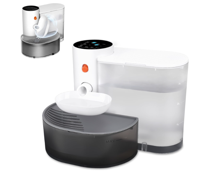 GJEASE Smart Pet Water Fountain No Filter, Wireless Cat Water Fountain Cordless,Battery Operated Filterless Cat Water Fountain