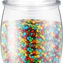 Nuogo 2 Gallon/256 oz Large Candy & Cookie Jar with Lid Plastic Apothecary Jars Large Food Storage Container Unbreakable Kitchen Storage for Cookie, Candy, Snack and Dried Foods DIY Gift