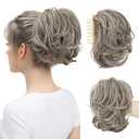 Bendable Hair Branch Extensions Fluffy Wavy Curly Synthetic Versatile Ash Grey Hairpieces