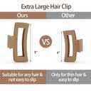 5 Inch XL Hair Clips, Strong Hold Oversized Non-slip Square Clips for Thick Long Curly Hair - 6 Colors, Matte Jumbo Gift Set