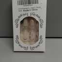 Press on Nails Short Almond Fake Nails 3D Flowers Acrylic Nails Glossy Floral False Nails with Chrome Artificial Nails Full Cover Soft Gel Glue on Nails for Women Girls Manicure Art Decoration (Style 1)