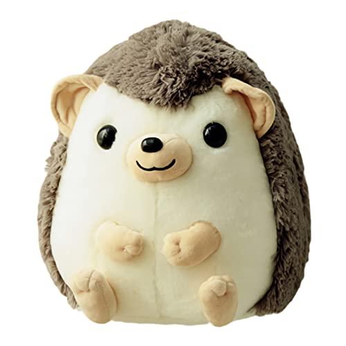 CHDGIOHA Cute Hedgehog Stuffed Animal Plush Body Pillow - 13.7'' Gray Kawaii Hedgehog Plushie Throw Pillow, Chubby Soft Plush Toy Doll, for Him & Her (Gray,Medium)