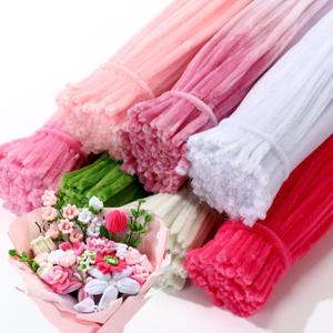 DaisyInner 700 Pcs Pastel Pipe Cleaners Bulk Chenille Stems Flower Craft Gradient Colored Fluffy Fuzzy Decor for DIY Art Project Creative School Classroom Supplies(Pink Theme)