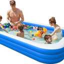 Inflatable Swimming Pool, Blow up Pool, Above Ground Swimming Pool for Family,Pool for Adults 120x 72 x 22 inch Full-Sized Inflatable Pool for Outdoors, Backyard