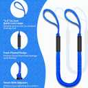 2-Pack Bungee Dock Lines for Boats with Loops, Boat Tie Downs for Docking, Adjustable Boat Mooring Rope for Pontoon, Jon Boat & PWC (Blue, 4 FT)