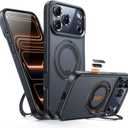 YFVLKEE Magnetic for iPhone 17 Pro Max Case Camera Control Button with Stand [Compatible with MagSafe] [360 Rotatable Ring Holder Kickstand] [Military Grade Protection] 17 ProMax Phone Case, Black