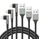 90 Degree iPhone Charger 6FT, [Apple MFi Certified] 3Pack Fast Charging Cables Cord,6Feet Right Angle Nylon Braided USB Lightning Cable for iPhone 14/13/12/11/Pro/Max/Mini/X/Plus/8/7/6/5S/Plus/iPad (Grey)