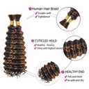 32 32 32 Inch P430 Highlight Human Boho Braiding Hair Deep Curly #4 Braiding Hair Deep Wave Bulk Brown Hair for Braiding Exrensions