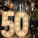 imprsv 4FT Marquee Large Numbers - Big Mosaic Numbers for Balloons, Birthday Decor - 50th Anniversary