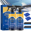Quick Effect Car Coating Spray 2 Pack, Waterless Wash Polish, Paint Protection and Glass Cleaner