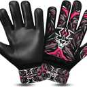BEAST RAGE Goalkeeper Gloves for Boys Kids Youth Football Keeping Soccer Goalie Gloves with Strong Grip for Ball Receiver,Wrist Support 4MM Latex Palm (Size 3 - fit for 5 to 6 Years Old, Pink)