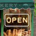 Open Signs for Business, 23"x 12" Large LED Neon Open Sign with ON/OFF Switch adapter, Ultra Bright and Eye-catching Electric Light Up Sign for Bar, Salon-Horizontal (Yellow White Horizontal)