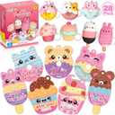 Aigybobo Valentines Day Cards for Kids Classroom, Valentines Gifts Cards with Dessert Squishy Toys Keychains, Kids School Class Valentines, Classroom Exchange Prizes & Party Favors for Boys Girls