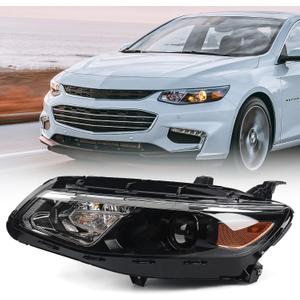 for Chevy Malibu Headlight Assembly 2016 2017 2018 Replacement Chevrolet Head Light Halogen Headlamp Left Driver Side 23350425 (Left Driver Side)