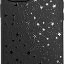 Matte Black Case Compatible with - iPhone 16 Plus - Pretty Constellation Protective Shockproof Phone Cover Bumper Night Sky Starry TPU Rubber Silicone Celestial Aesthetic Design for Girls Women