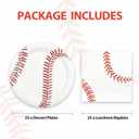 50pcs Baseball Plates and Napkins Party Supplies, Baseball Themed Birthday Party Decorations 7Inch Baseballs Dessert Plates Disposable Paper Dinnerware Tableware Set Baseballs Party Favors