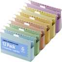 XINGIA Extra Capacity Legal Size Hanging File Folders,2'' Expansion File Folders Hanging with Tabs,12 Pack Wheat Straw File Cabinet Folders for School Office,Plastic Heavy Duty File Organizer