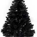 Black Christmas Tree, 6ft Artificial Tinsel Christmas Tree for Home Decorations550 Branch Tips Premium Hinged Holiday Xmas Tree for Halloween Decor
