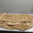 UNBBRRL Water Resistant Couch Cushion Covers, Stretch Velvet Sofa Cover Impermeable, Non-Slip Sofa Cover with Straps and Elastic Bottom (Camel, 35" x 35")