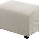 H.VERSAILTEX Ottoman Cover Slipcover Rectangle Fit Length 29'-34' Footrest Sofa Slipcovers Stool Cover Footstool Protector Covers Feature Stretch Thick Soft Jacquard Fabric Washable - Island Fossi