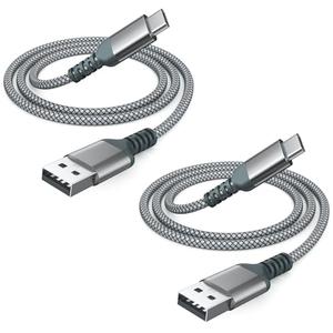 Henrety USB C Charger Cable [2 Pack/4ft], Fast Charging Type C Cable, Nylon Braided USB A to USB C Cable for iPhone 15/15 Pro, MacBook, iPad, Galaxy, and Other Type-C Devices.