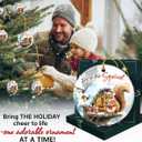 2 x Joy to The Squirrel Christmas Ornament 2025, Cute Winter Squirrel Gifts for Nature Lovers, Fans, Adults, Ceramic Ornaments for Woodland Animals Decor, Christmas Hanging Decorations